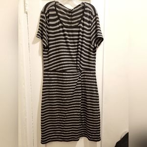 Black and white stripe T-shirt dress